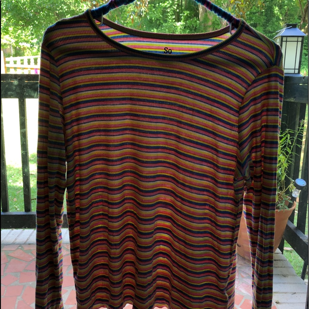 - Soft long sleeved multi colored striped shirt :)